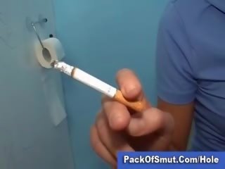 Gloryhole toilet blowjob