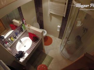 Kira Queen BACKSTAGE in the bathroom getting for Mugur adult movie