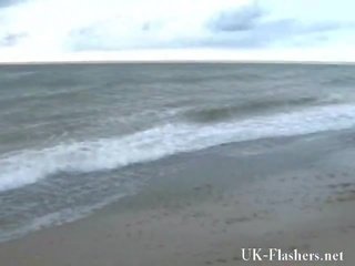 Winter bathing seductress Crystel Leis beach masturbation and public toying of wild exhibitionist in nudist voyeur adventures outdoors